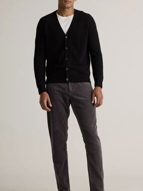Men’s Quince Mongolian Cashmere Cardigan Sweater Black MSRP $179